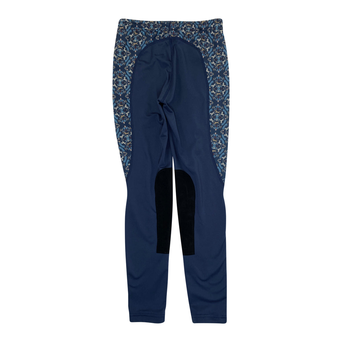 Kerrits Knee Patch Performance Tights in Navy w/Floral Horse Pattern