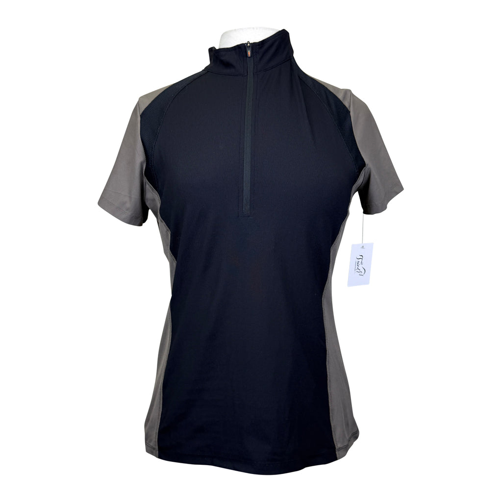Kerrits Short Sleeve Top in Black/Tan