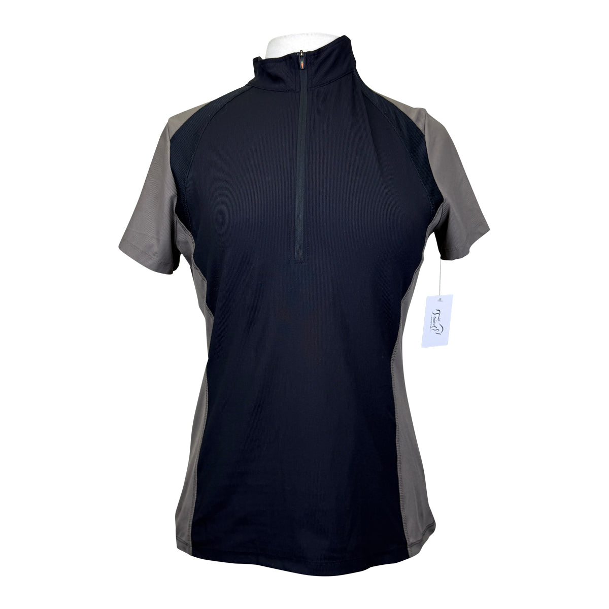 Kerrits Short Sleeve Top in Black/Tan
