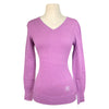 Essex Classics 'Trey' V-Neck Sweater in Berry/Grey