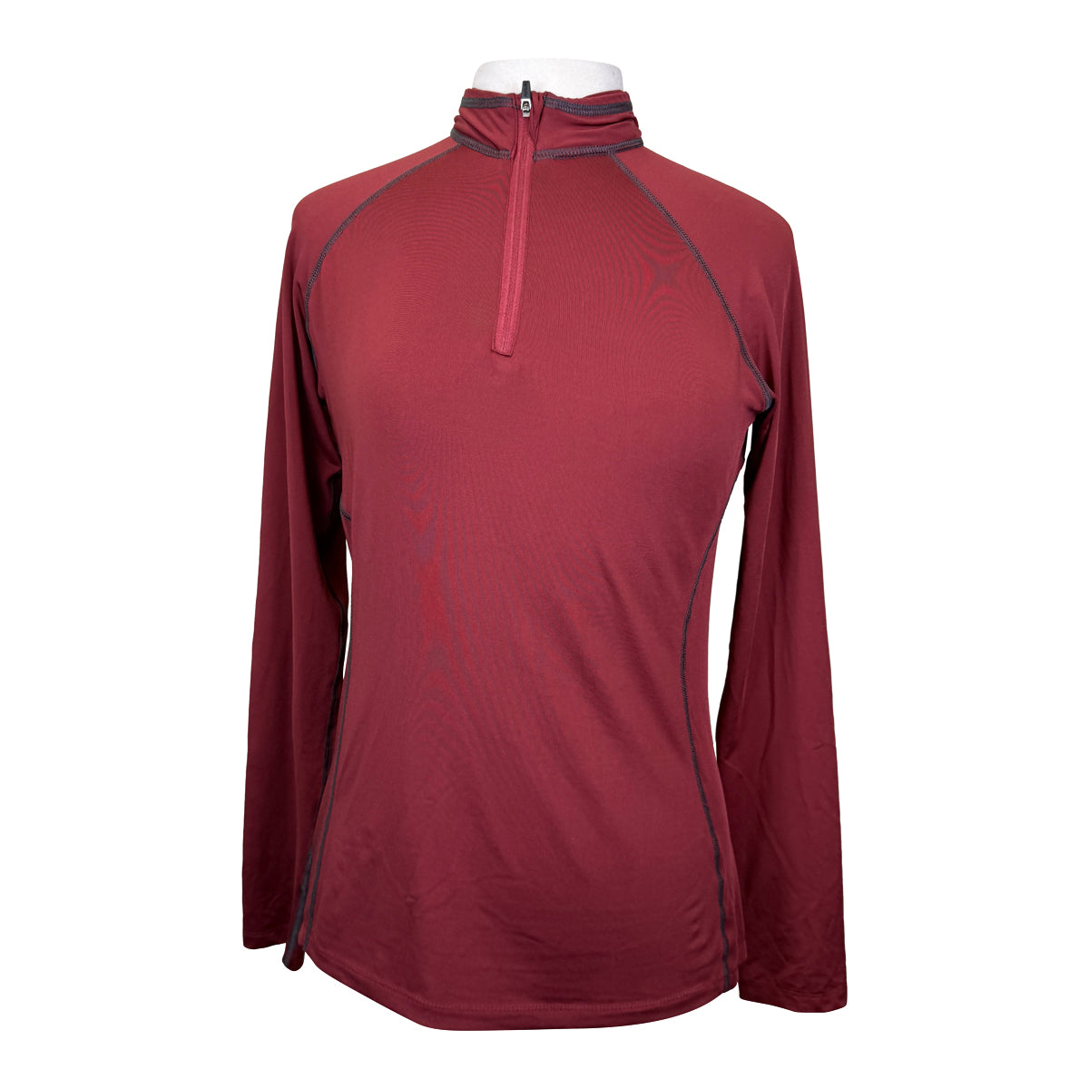 Riding Sport 'SolarShade' Sun Shirt in Burgundy/Grey