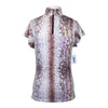 Kastel Denmark Flutter Sleeve Shirt in Fuchsia Dragon Scales