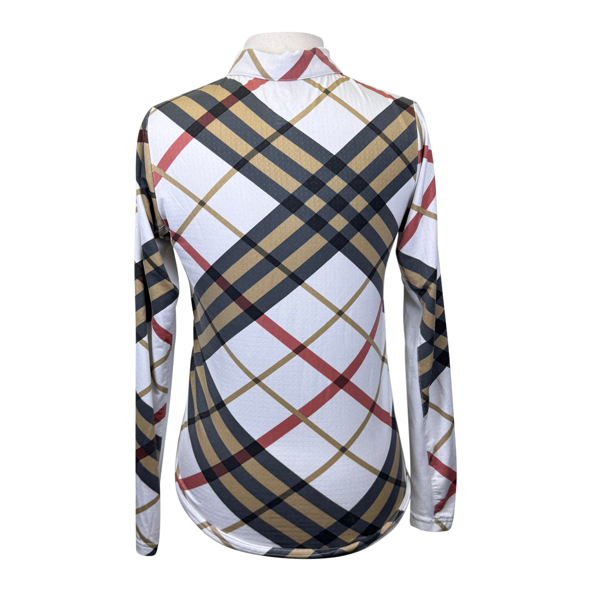 SanSoleil Polo Style Sunshirt in Red/Tan/Black Plaid