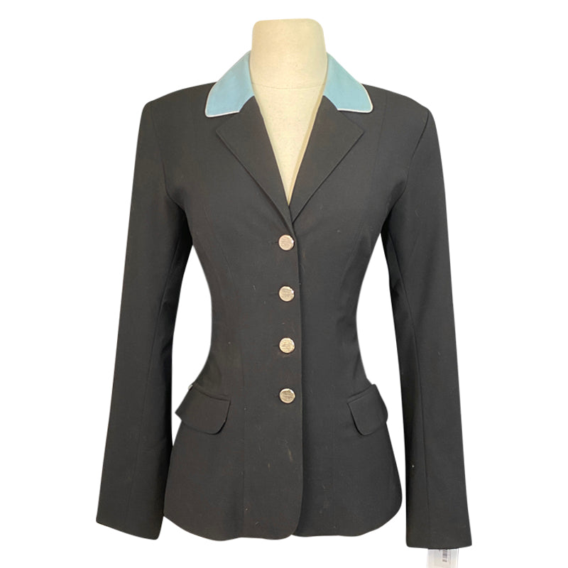 Winston Equestrian Contrast Competition Coat in Black/Light Blue