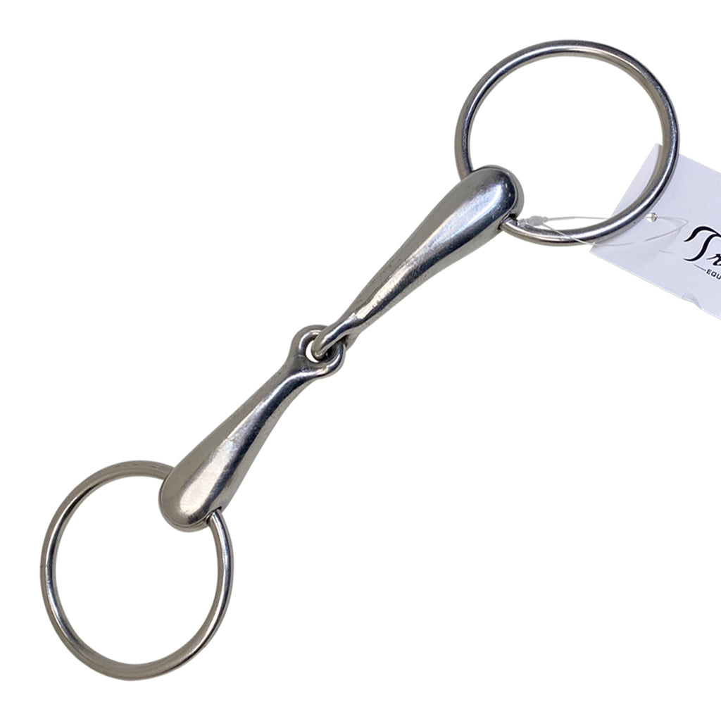 Loose Ring Hollow Mouth Single Joint Snaffle Bit in Stainless Steel - 5.5"