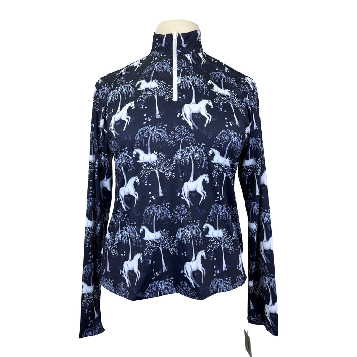 Deinhardt Designs 'Jeyna' Long Sleeve Shirt in Navy Horses