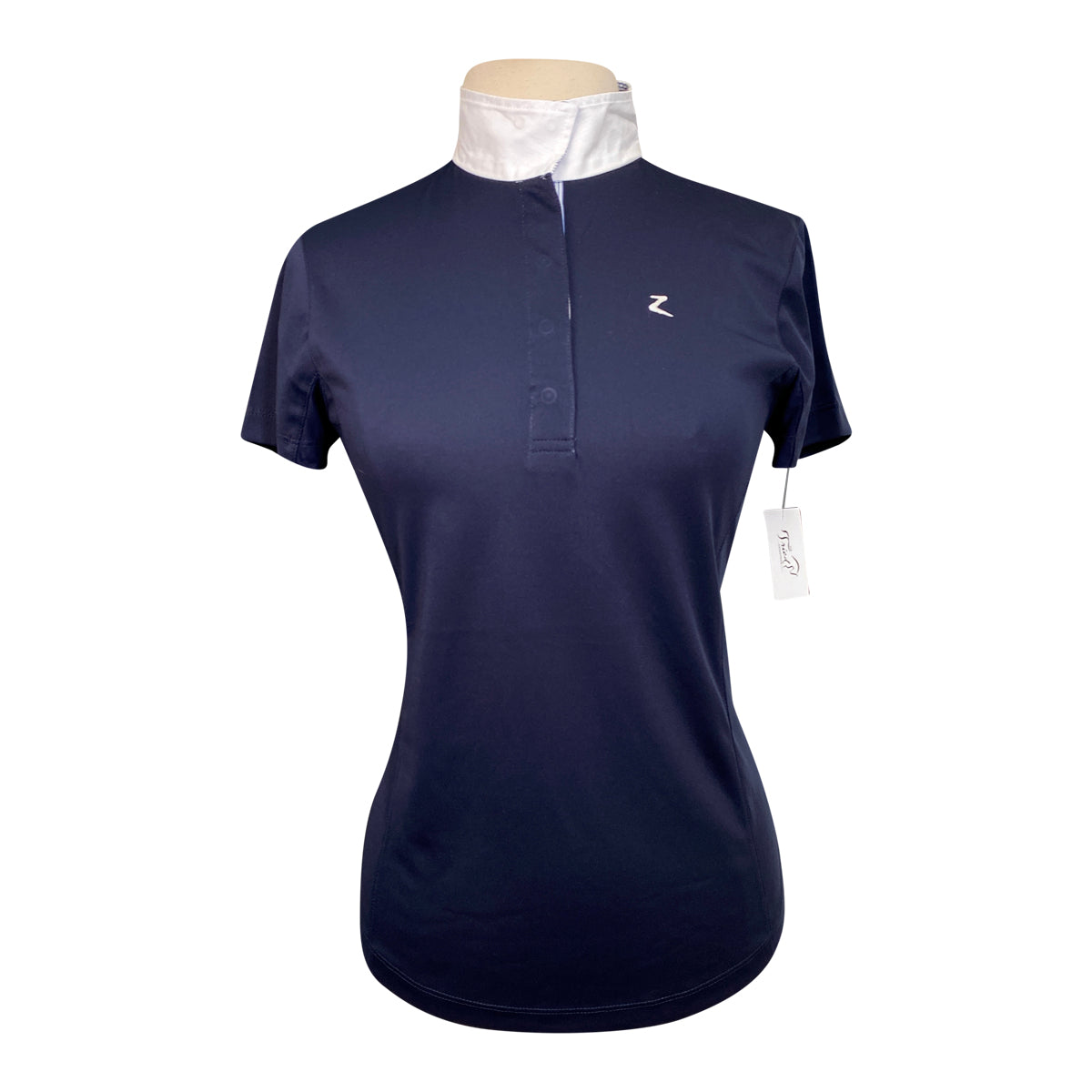 Horze 'Blaire' Short Sleeve Functional Show Shirt in Navy 