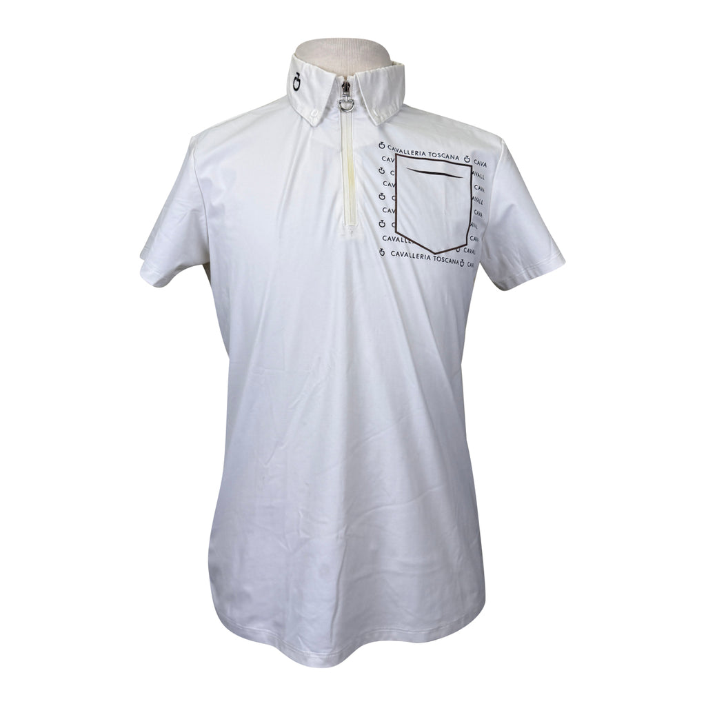 Cavalleria Toscana 'Pocket Logo SS Jersey Zip Training Polo' in White