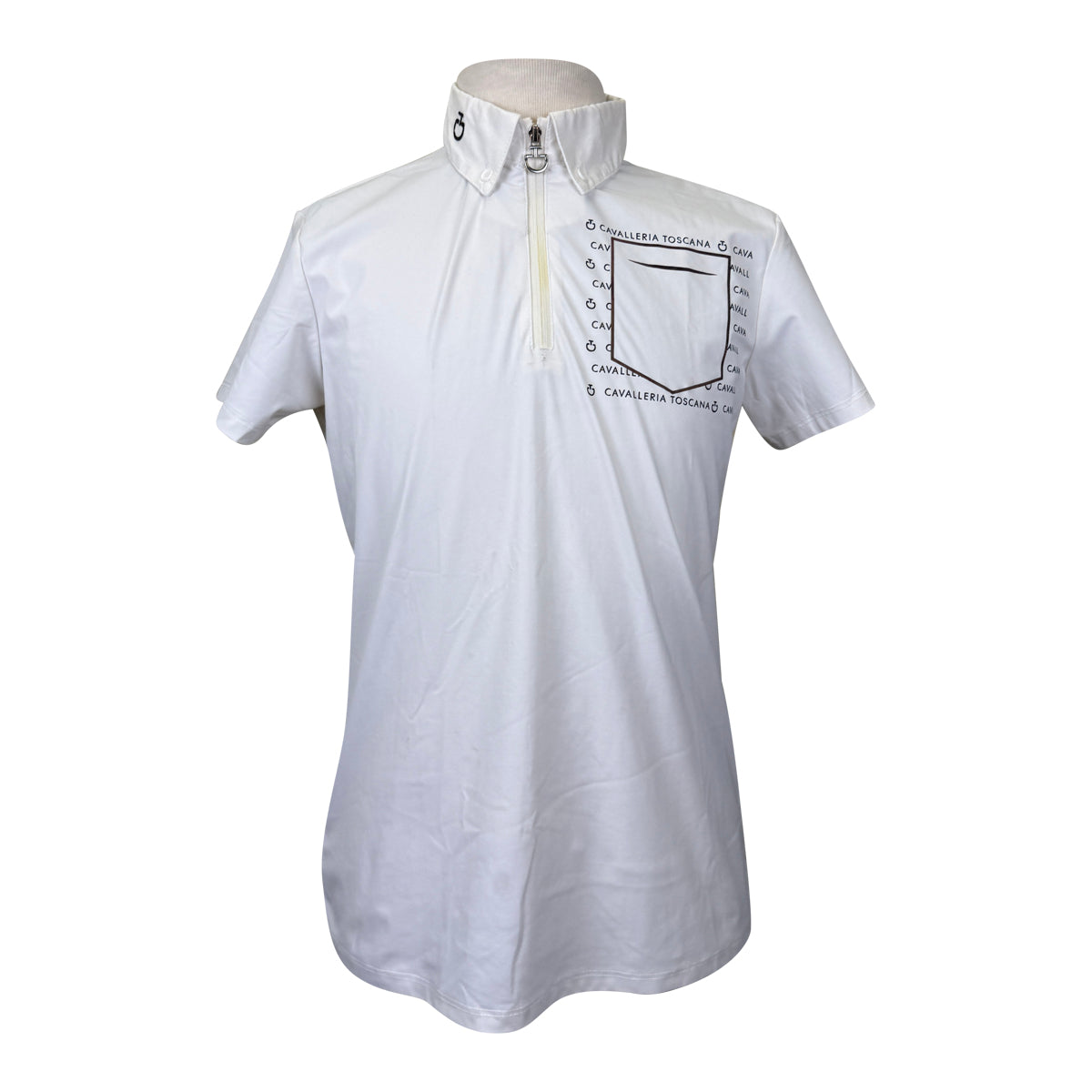 Cavalleria Toscana 'Pocket Logo SS Jersey Zip Training Polo' in White