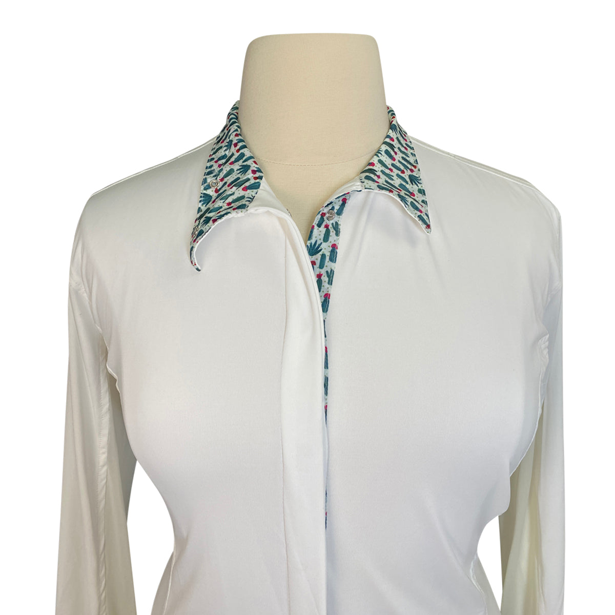 Smartpak Piper Long Sleeve Show Shirt in White/Cacti 