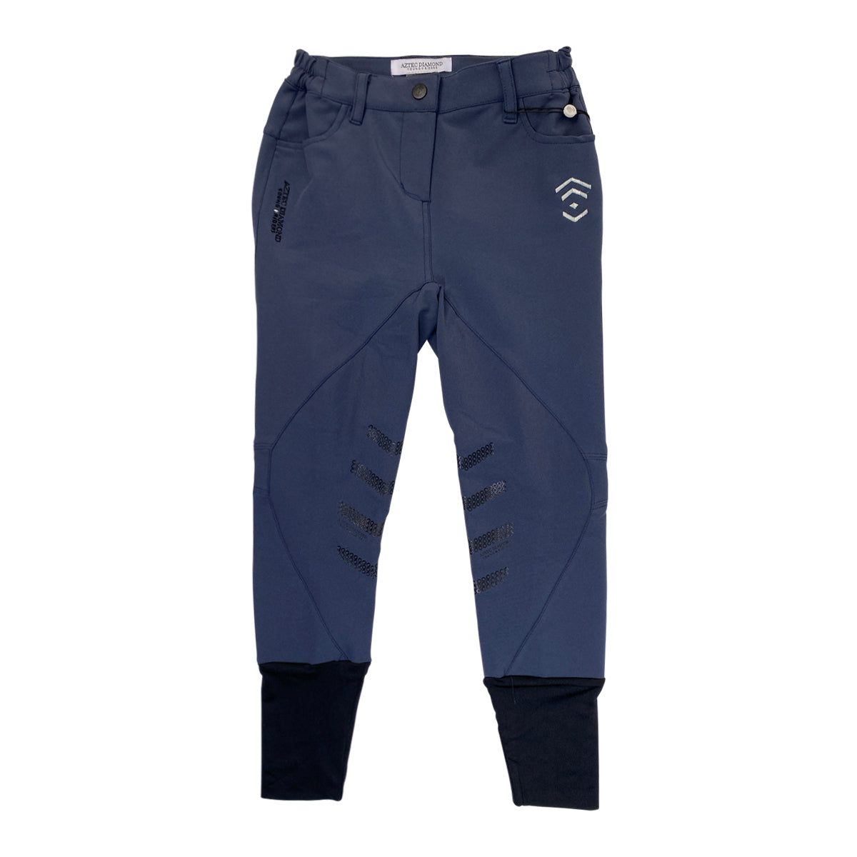 Aztec Diamond Young Rider Technical Knee Patch Breeches in Navy