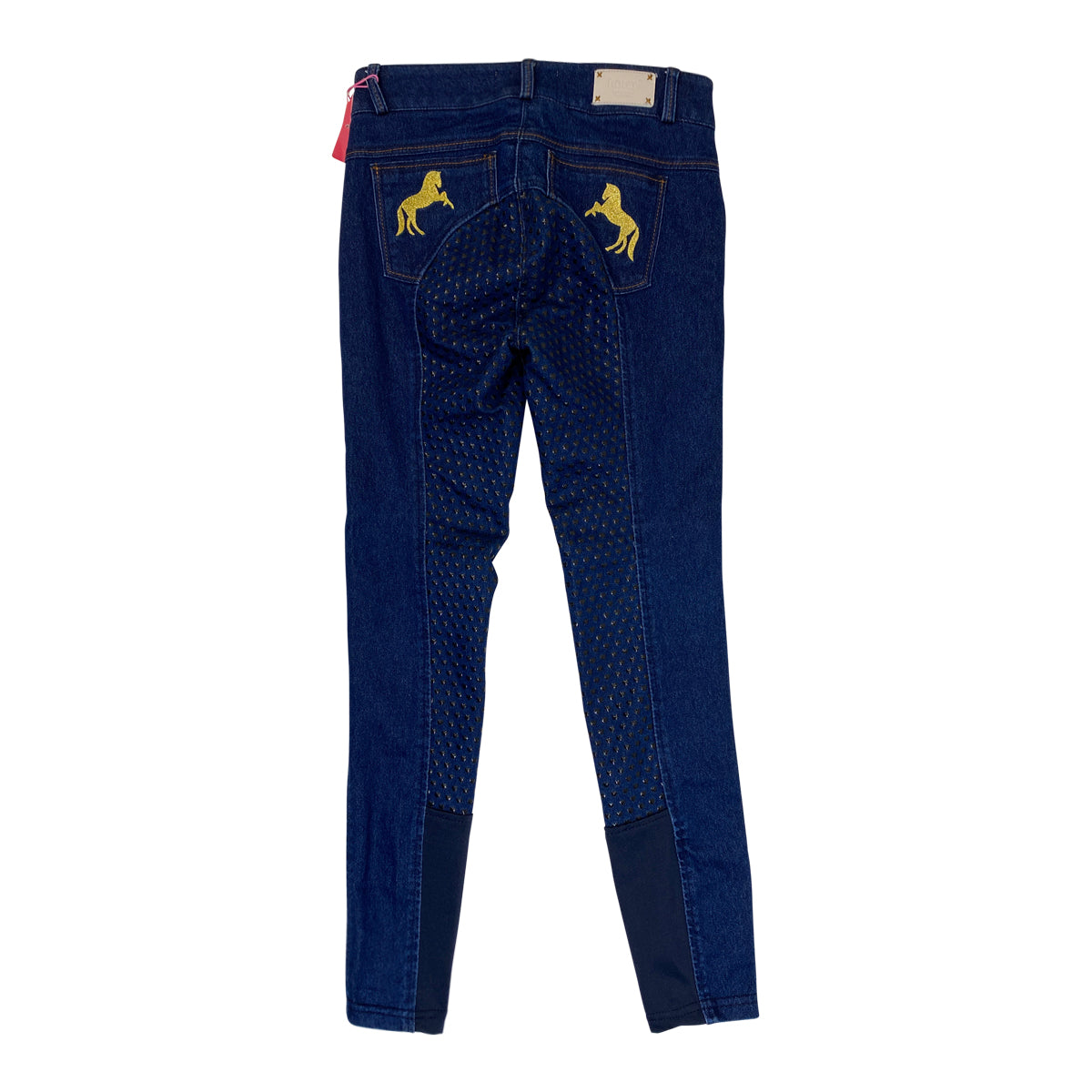 Horze Kids 'Annika' Denim Full Seat Breeches in Dark Wash