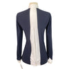Back of Cavalleria Toscana 'Pleated' Competition Polo in Dark Navy/White