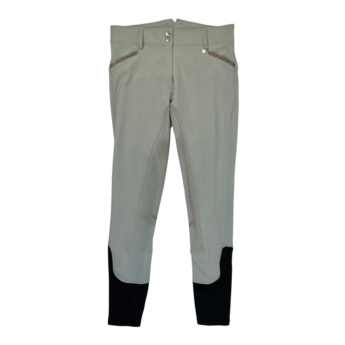 Horze 'Dina' Crystal Detailed Full Seat Breeches in Mint Green