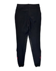 Black pants with decorative elements on a white background