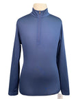 Front of Kerrits Kids 'Ice Fil Lite' Long Sleeve Shirt in Navy - Children's Large