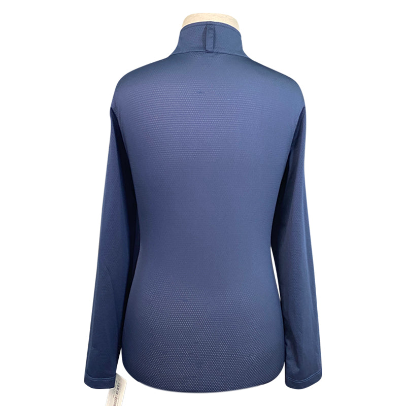 Back of Kerrits Kids 'Ice Fil Lite' Long Sleeve Shirt in Navy - Children's Small