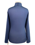 Back of Kerrits Kids 'Ice Fil Lite' Long Sleeve Shirt in Navy - Children's Small