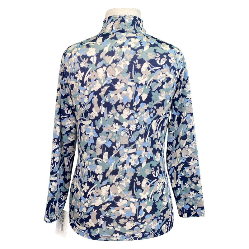 Back of Kerrits 'Ice Fil Lite' Long Sleeve Sun Shirt in Floral Watercolor