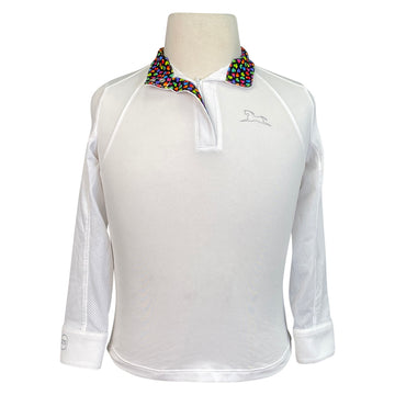 RJ Classics 'Maddie' Show Shirt in White/Rainbow Hearts