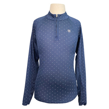 Ariat 'Sunstopper 2.0' Print Baselayer in Navy Polka Dot