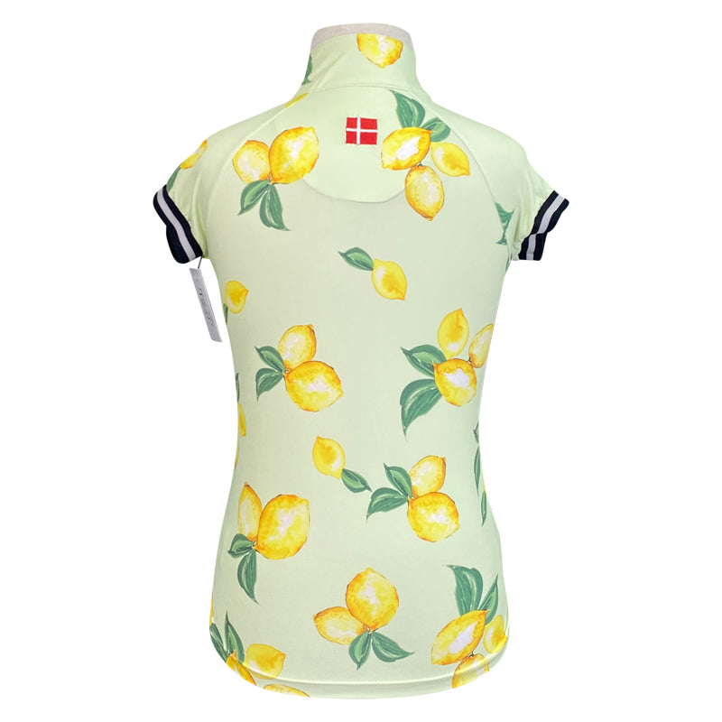 Back of Kastel Denmark Cap Sleeve Shirt in Lemons/Lime