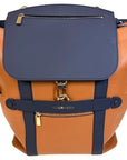 Lauracea Convertible Backpack Tote in Caramel/Navy