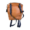 Lauracea Convertible Backpack Tote in Caramel/Navy