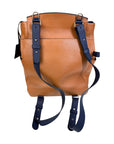 Lauracea Convertible Backpack Tote in Caramel/Navy