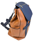 Lauracea Convertible Backpack Tote in Caramel/Navy