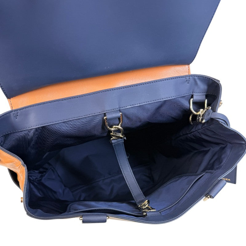 Lauracea Convertible Backpack Tote in Caramel/Navy