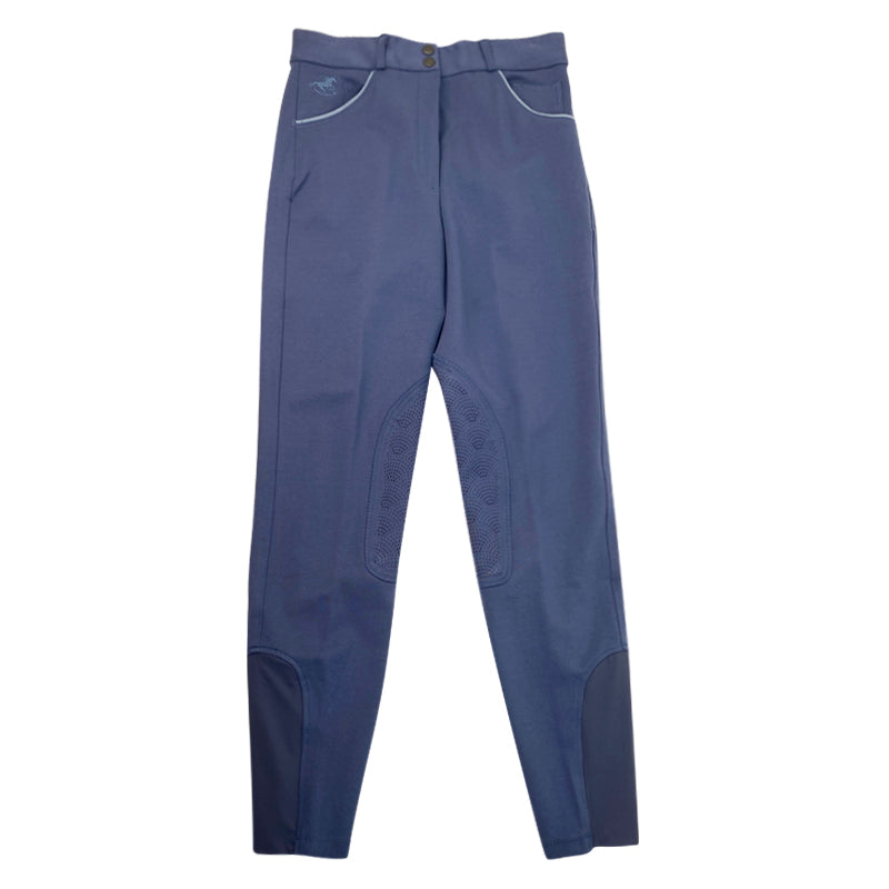 SmartPak 'Piper' Knit Knee Patch Breeches in Stride Blue