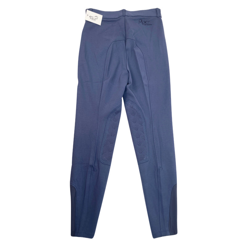 Back of SmartPak 'Piper' Knit Knee Patch Breeches in Stride Blue