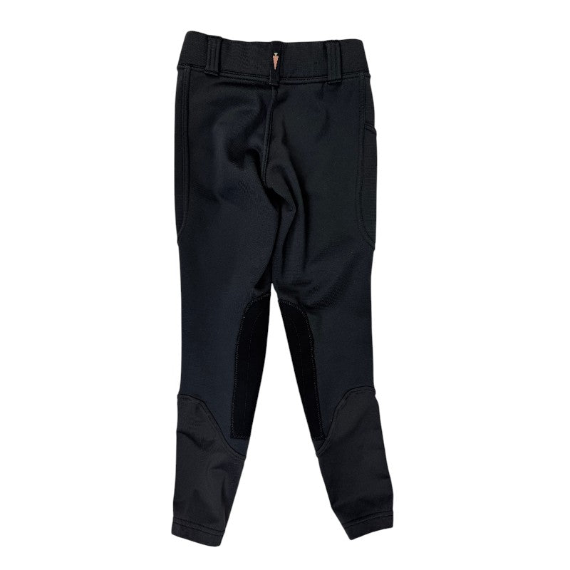 Kerrits Kids Fleece Knee Patch Tights in Black Microcheck 