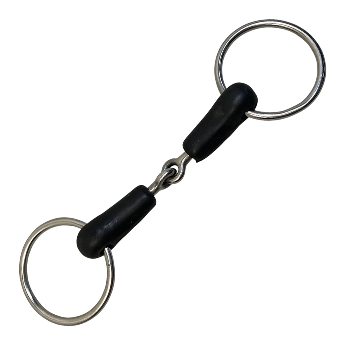 Centaur Soft Rubber Jointed Loose Ring Bit in Stainless Steel/Black