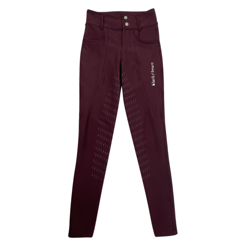 Black Heart Equestrian 'Cara Hybrid' Breeches in Cranberry - Women's Small