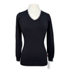 AA Platinum Horseware Classic V-Neck Sweater in Black/Grey - Women's Small