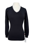 AA Platinum Horseware Classic V-Neck Sweater in Black/Grey - Women's Small