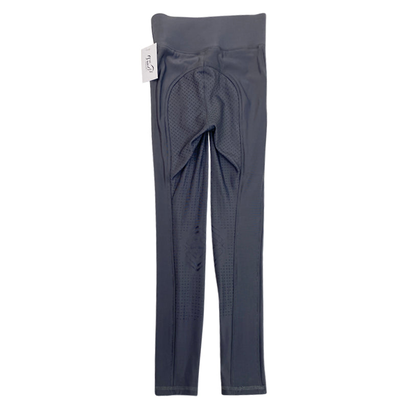 Back of LeMieux Pull On Full Seat Silicone Breeches in Grey