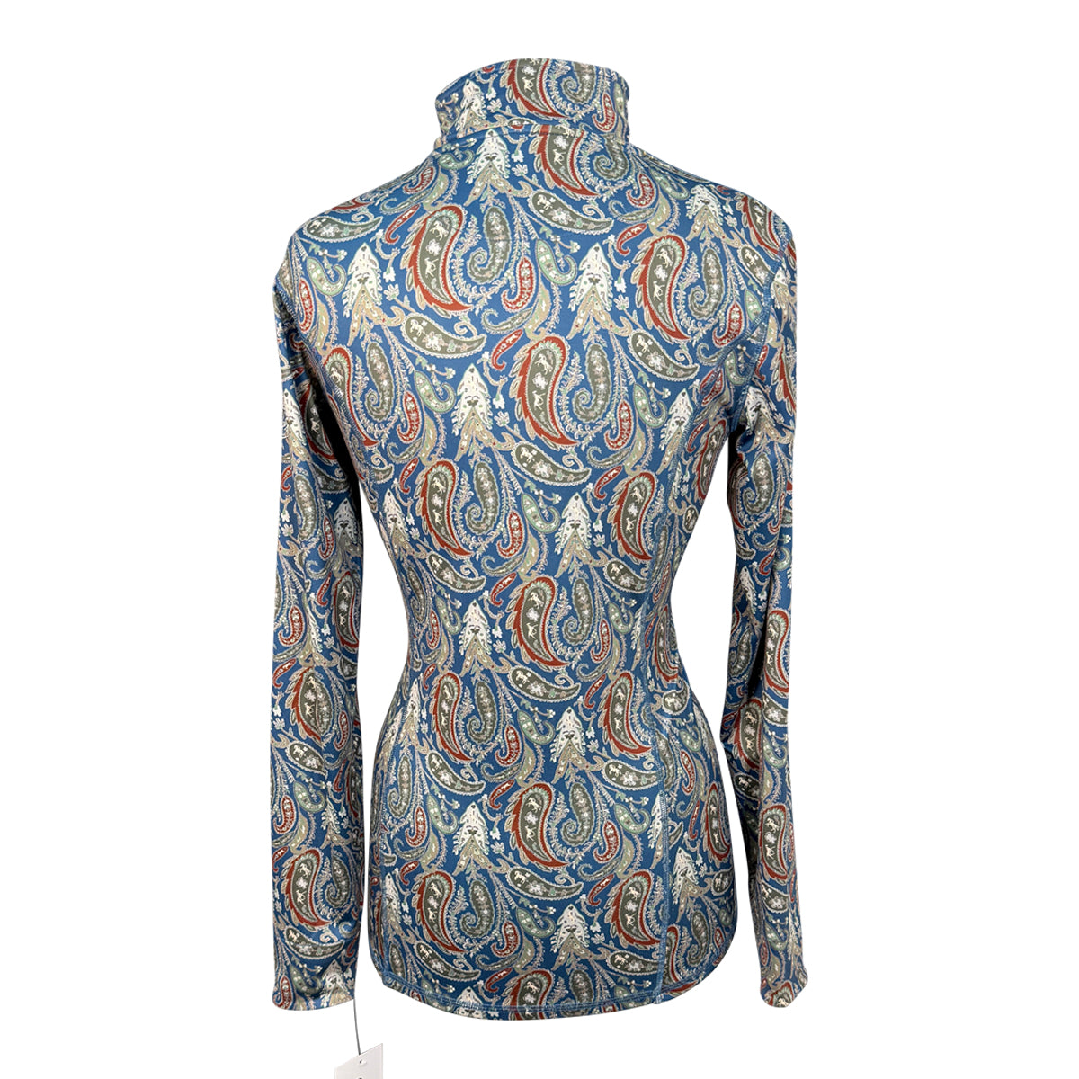 Dover Saddlery &#39;Libby&#39; LuxTech Long Sleeve Shirt in Ensign Blue Paisley