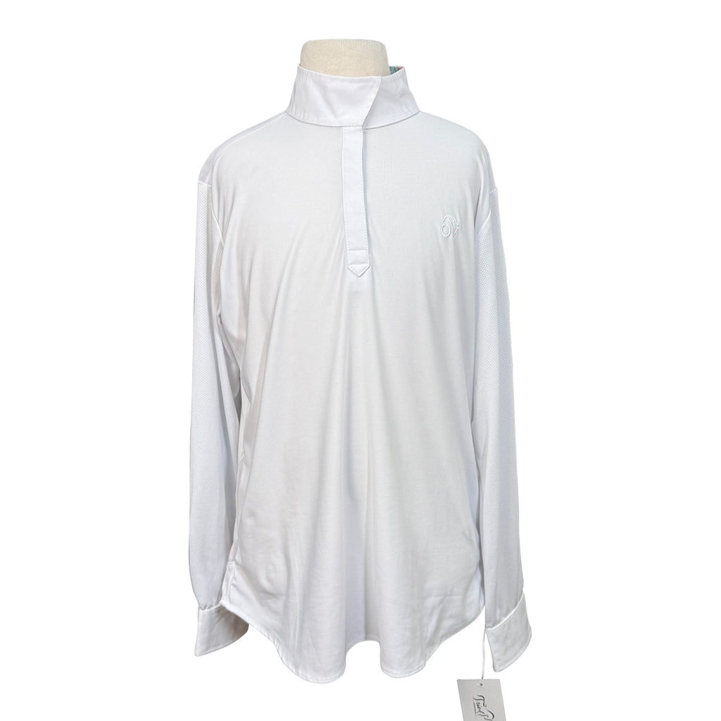 Ovation Ellie Tech Show Shirt in White/Leafs