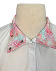 Ovation Ellie Tech Show Shirt in White/Leafs - Children's XXL