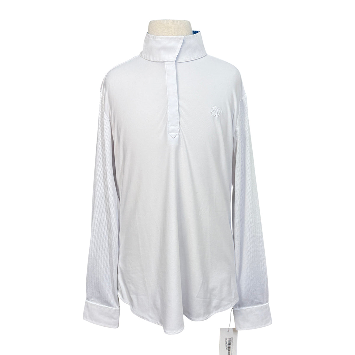 Ovation &#39;Ellie&#39; Show Shirt in White/Blue Horseshoes