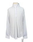 Ovation 'Ellie' Show Shirt in White/Blue Horseshoes