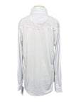 Ovation 'Ellie' Show Shirt in White/Blue Horseshoes