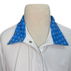 Ovation 'Ellie' Show Shirt in White/Blue Horseshoes