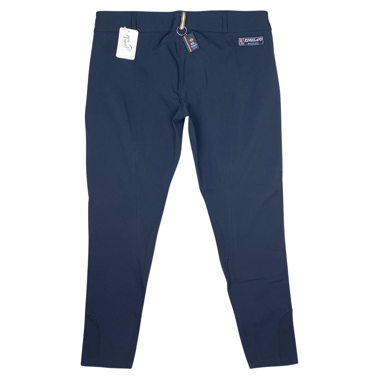 Back of Kingsland 'Karen' Knee Patch Breeches in Navy - Women's  EU 36 (US 24)