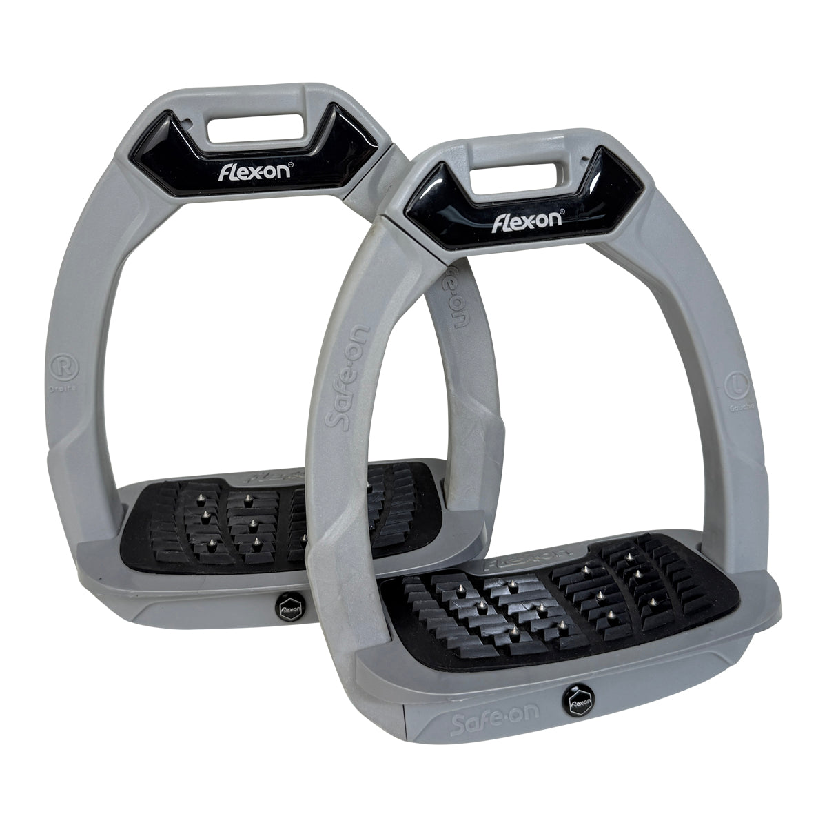 Flex-On 'Safe-On' Stirrup Irons in Grey