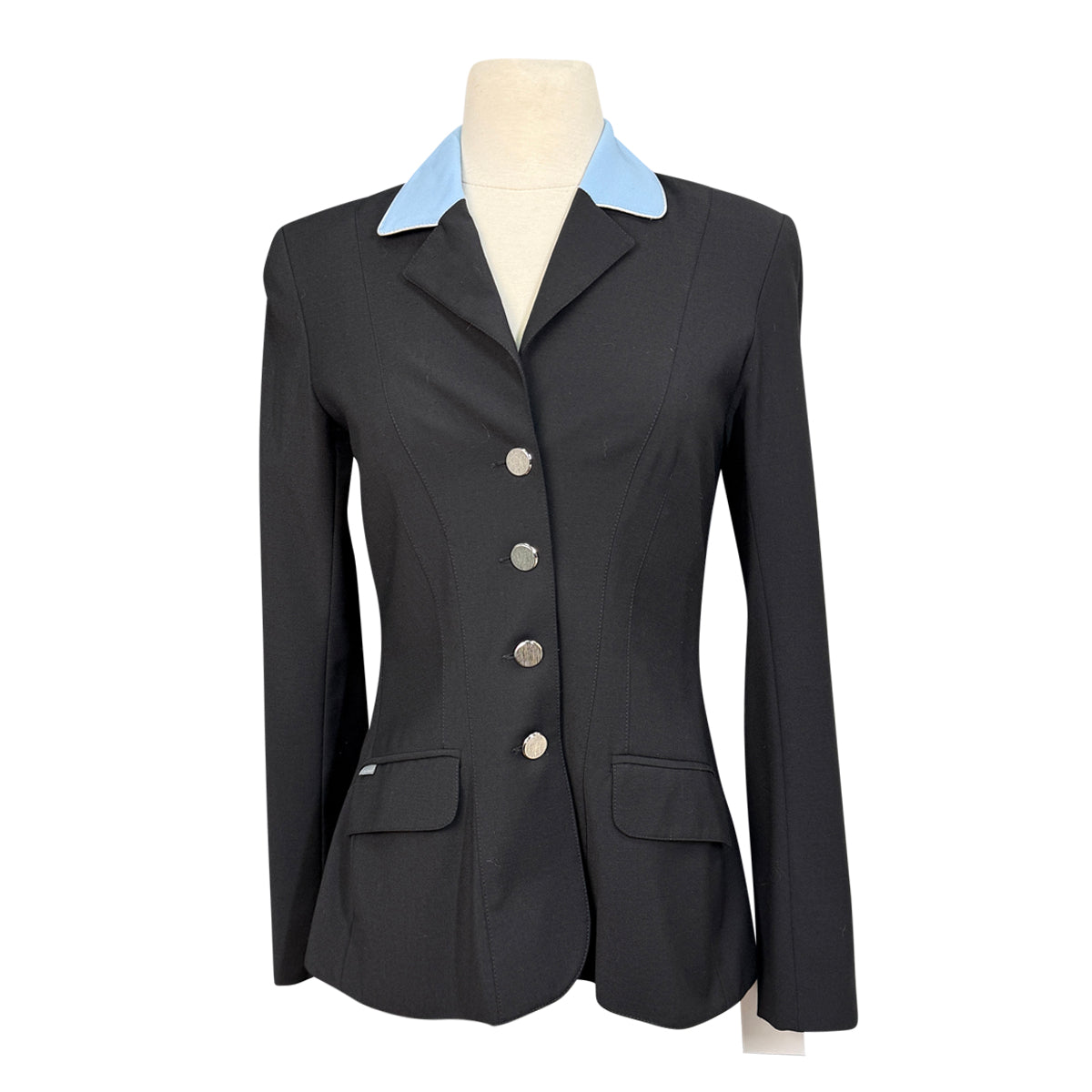 Winston Equestrian Exclusive Competition Coat in Black/Light Blue