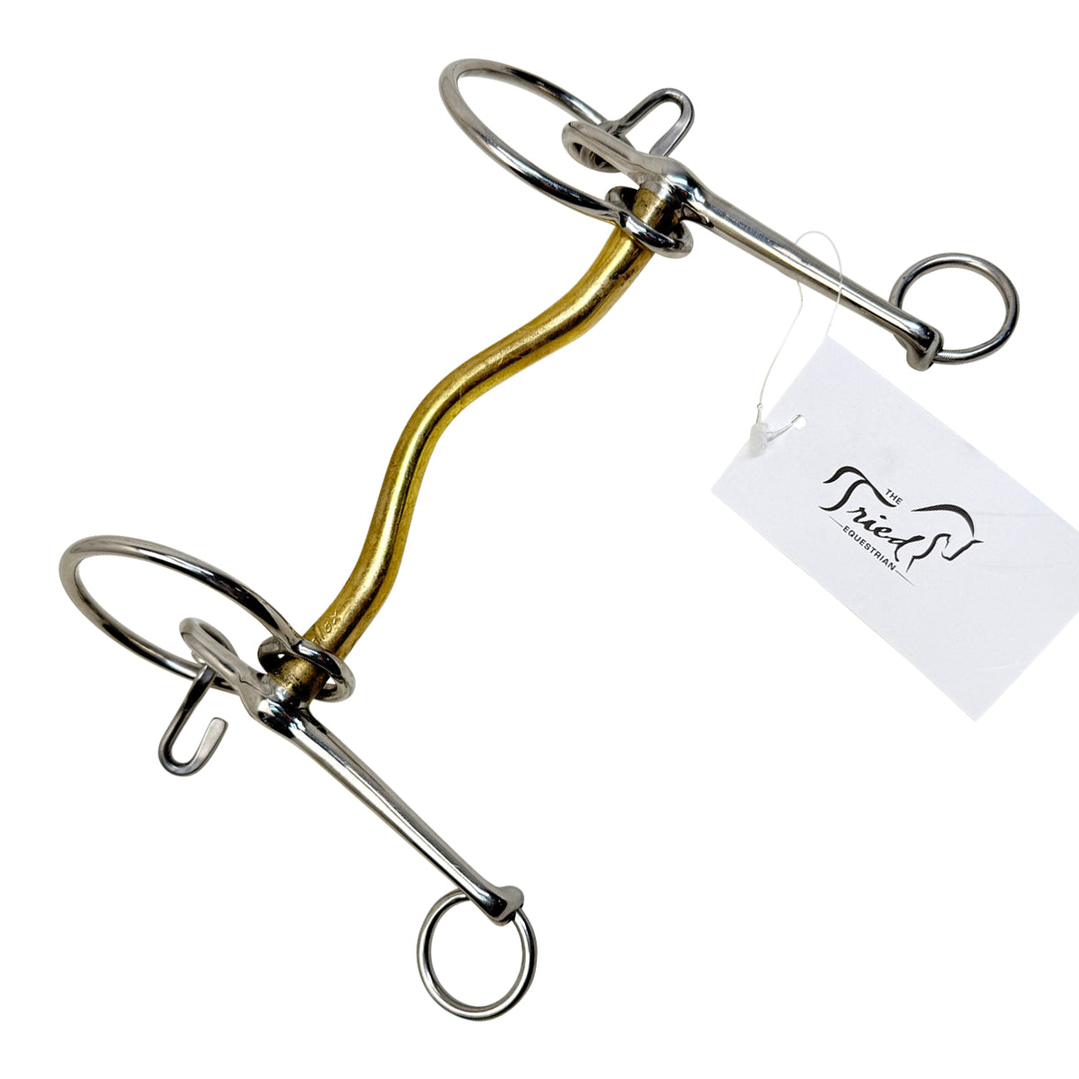Neue Schule 'Slimma Swales' Pelham Bit in Salox Gold/Stainless Steel - 6 1/2"